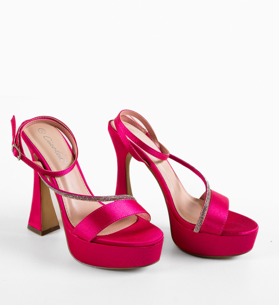 Sandale cu Toc Nastia Fuchsia - Eleganță Vibrantă - imagine 7
