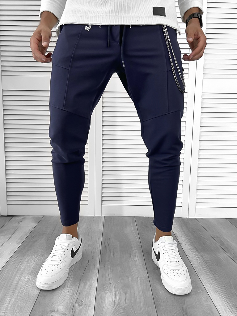 Pantaloni Trening Bleumarin Conici - Confort Modern