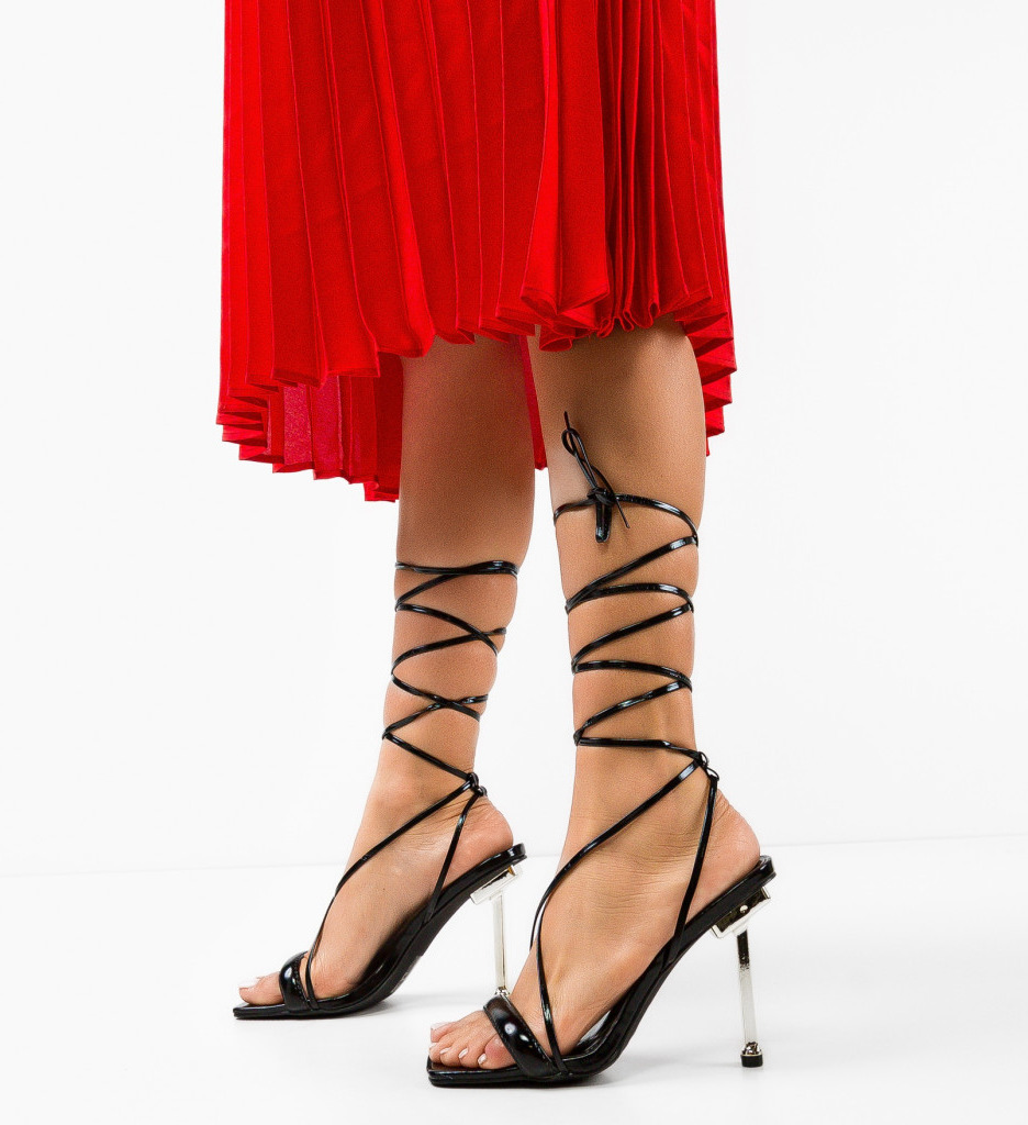 Sandale Abbondio Negre cu Toc Elegante