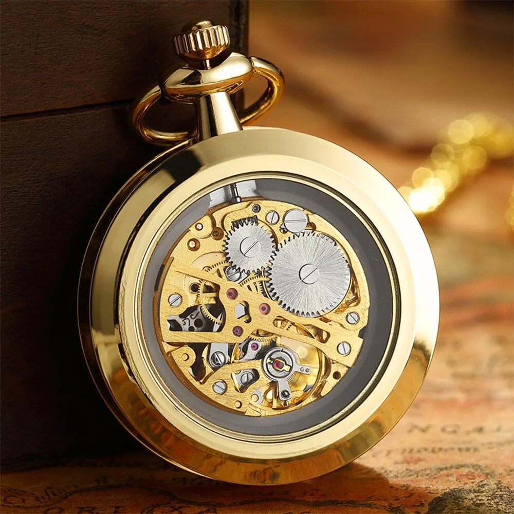 Ceas de buzunar Delis CS1712 Retro Vintage, mecanic - imagine 2