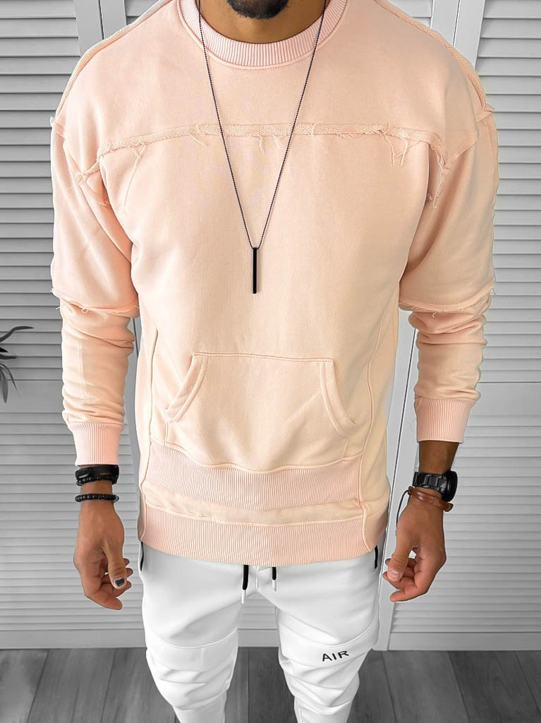 Hanorac Barbati Roz Pudra Slim Fit K151