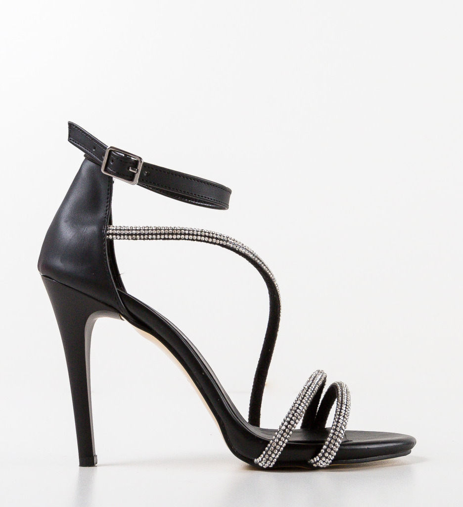 Sandale Toc Fasaj Negre | Eleganță și Stil - imagine 6