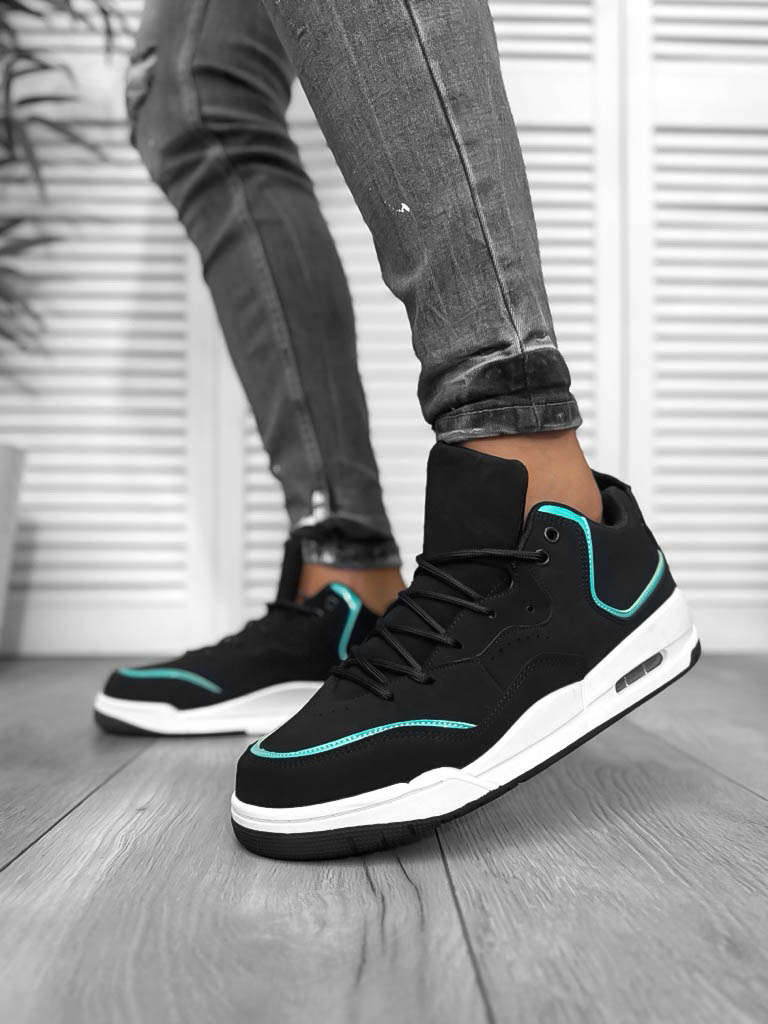 Adidasi Barbati Casual Negru cu Verde - Confort