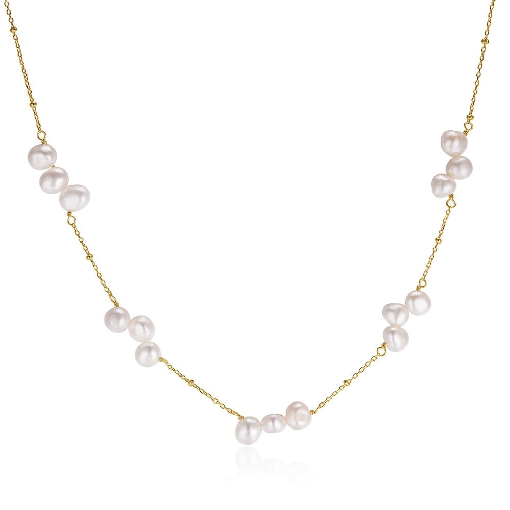 Lantisor argint 925 placat cu aur cu perla naturala JW1545
