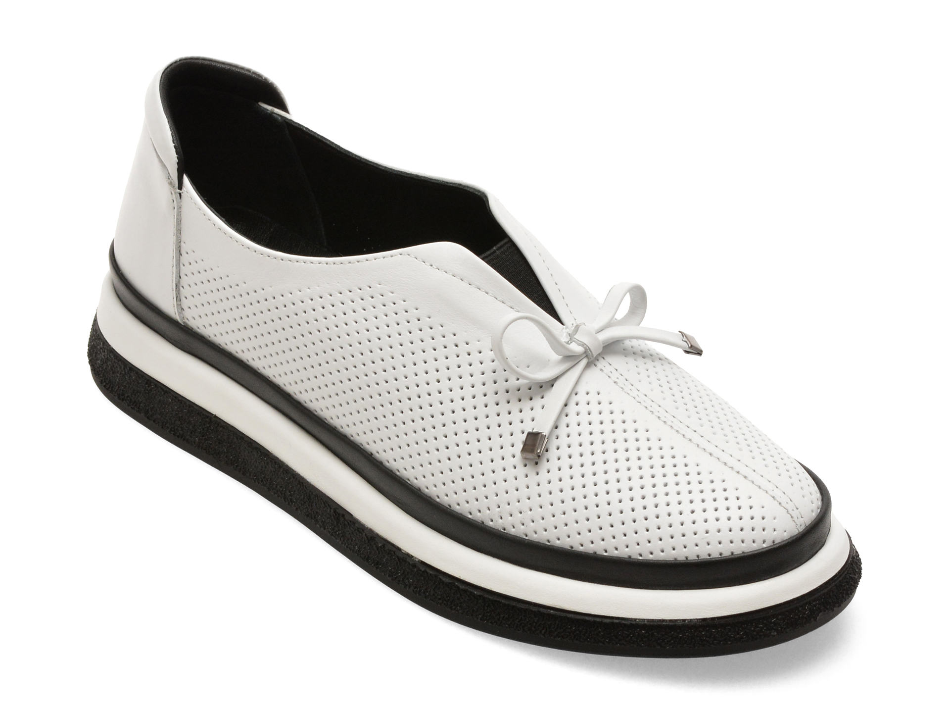 Pantofi IMAGE albi din piele naturală, confortabili