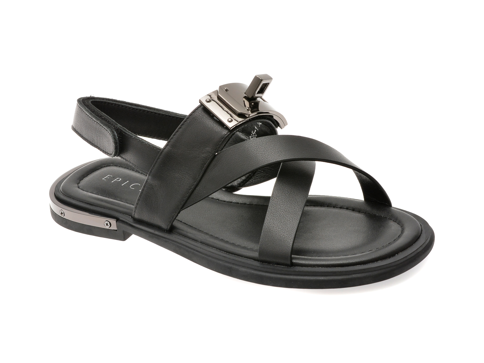 Sandale EPICA negre din piele naturală