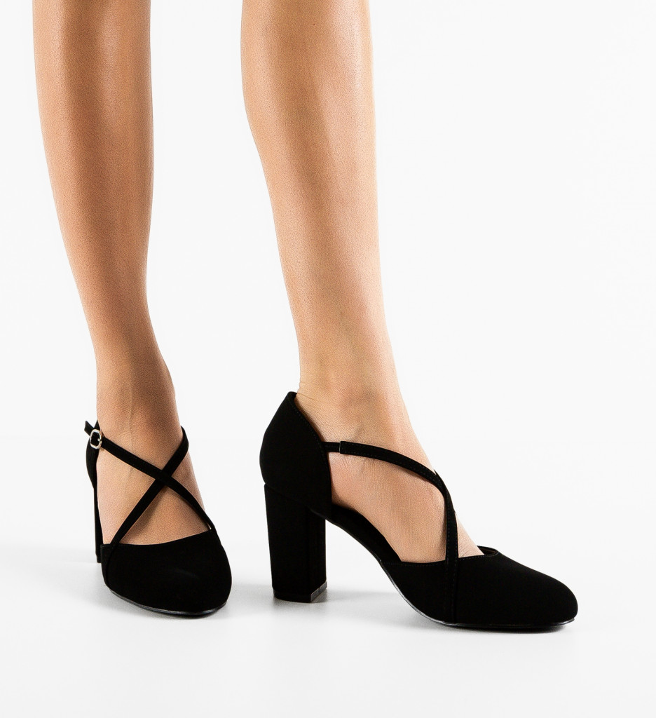Pantofi cu Toc Enora Negri - Eleganți și Confortabili