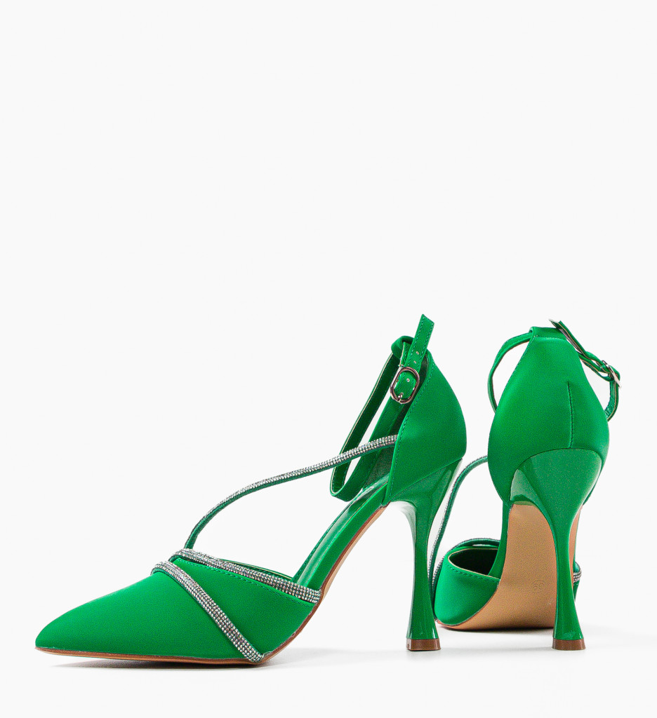 Pantofi dama Fulber Verzi cu Toc Elegant - imagine 8