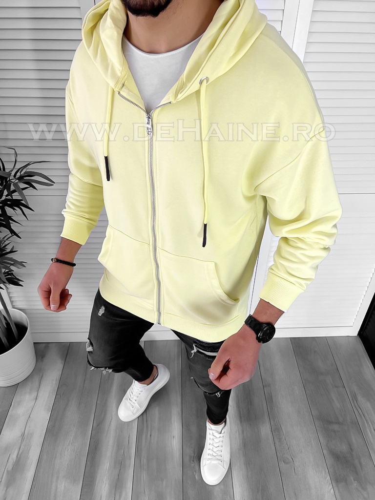 Hanorac Barbati Slim Fit Galben Modern