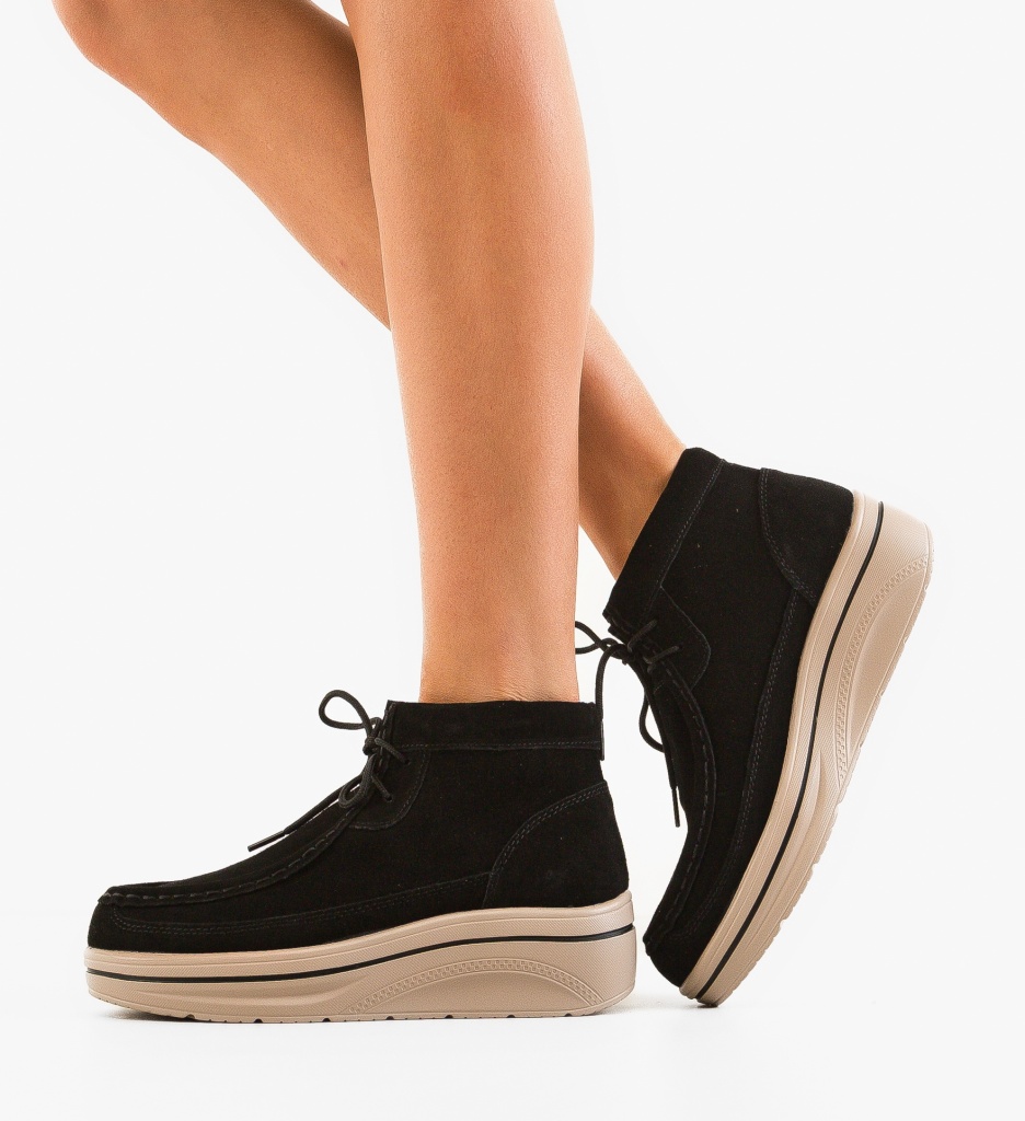 Ghete Dama Janne Negre - Confort si Stil Casual - imagine 4