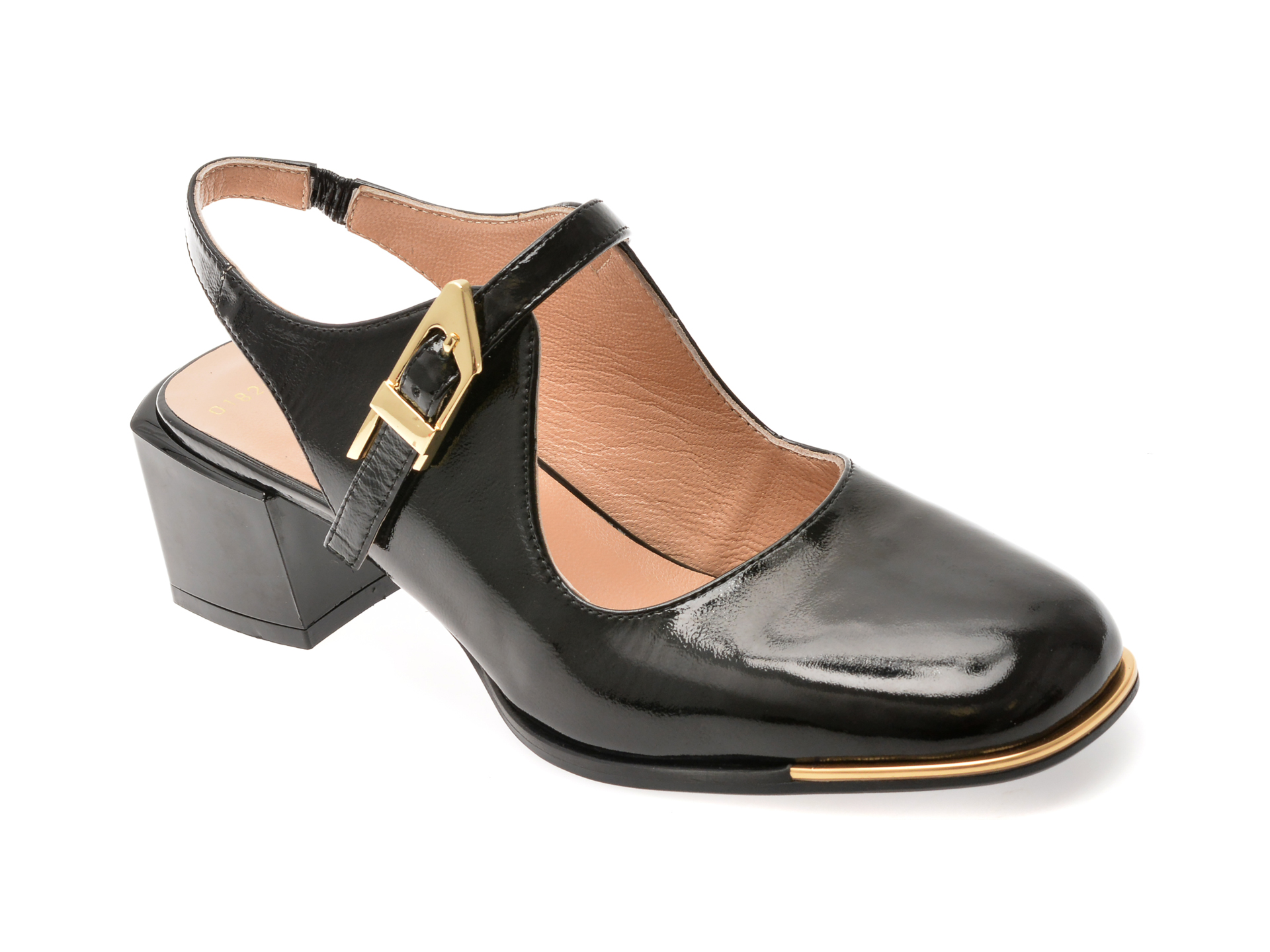 Pantofi EPICA negri din piele lacuită - Eleganță