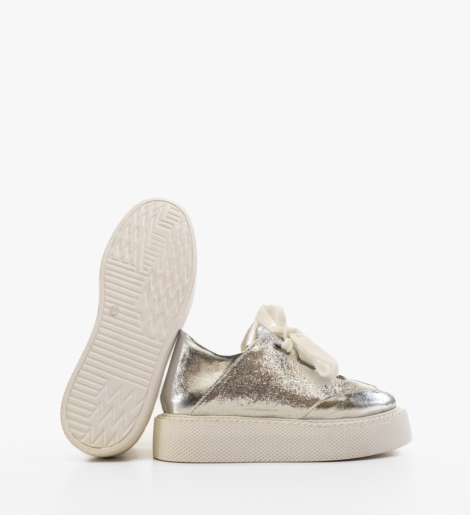 Pantofi Casual Vynn Argintii - Stil modern - imagine 4