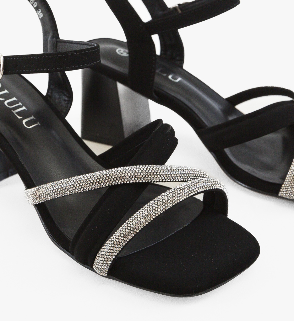 Sandale Dama Frysy Negre Elegante cu Toc - imagine 5