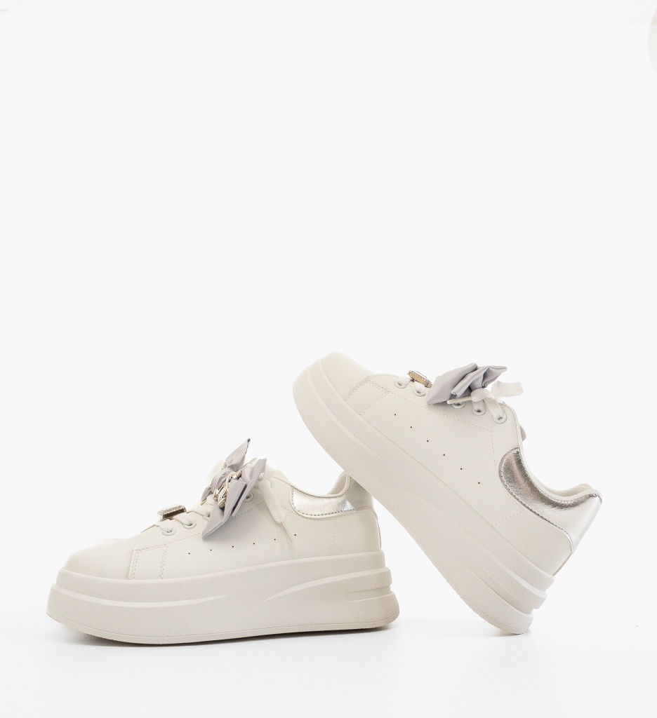 Sneakers Dama Thaban Argintii - Stil si Confort - imagine 4