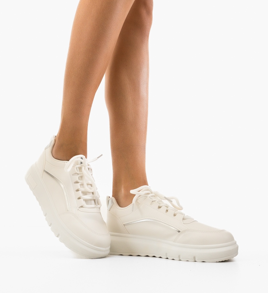 Sneakers Dama Elys Albi | Confort și Stil