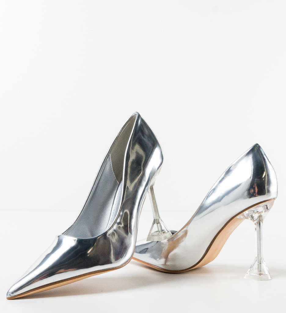 Pantofi Dama Luso Arginti cu Toc Elegant - imagine 6