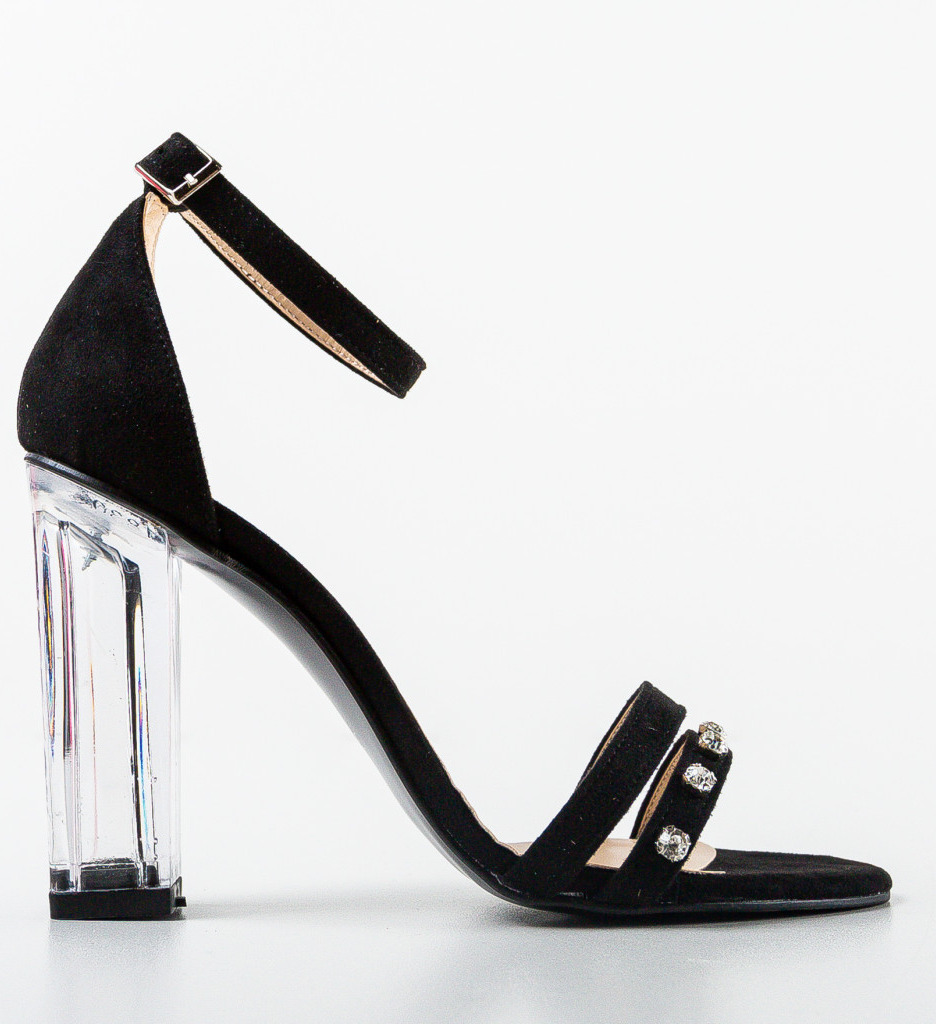 Sandale Javaid Negre | Eleganță cu Toc - imagine 4