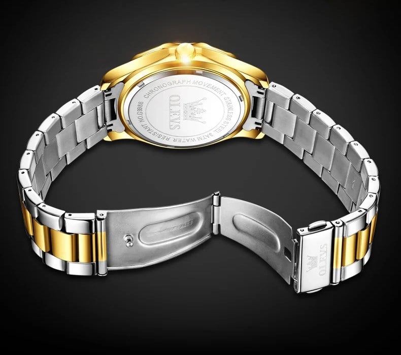 Ceas Barbatesc Olevs Two-Tone, Cadran Verde - imagine 4