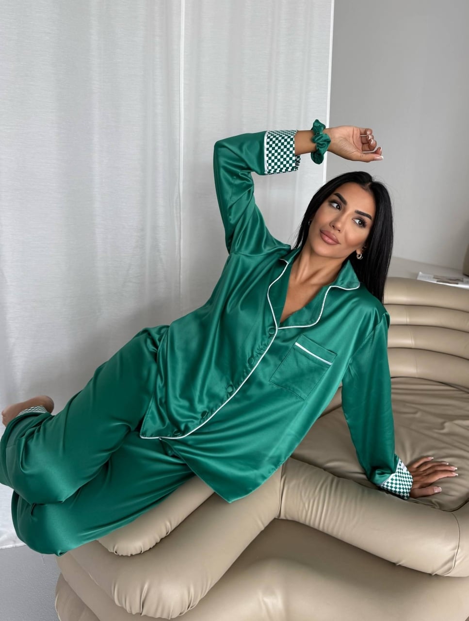 Set Pijama Dama 2 Piese Delis Verde - imagine 3
