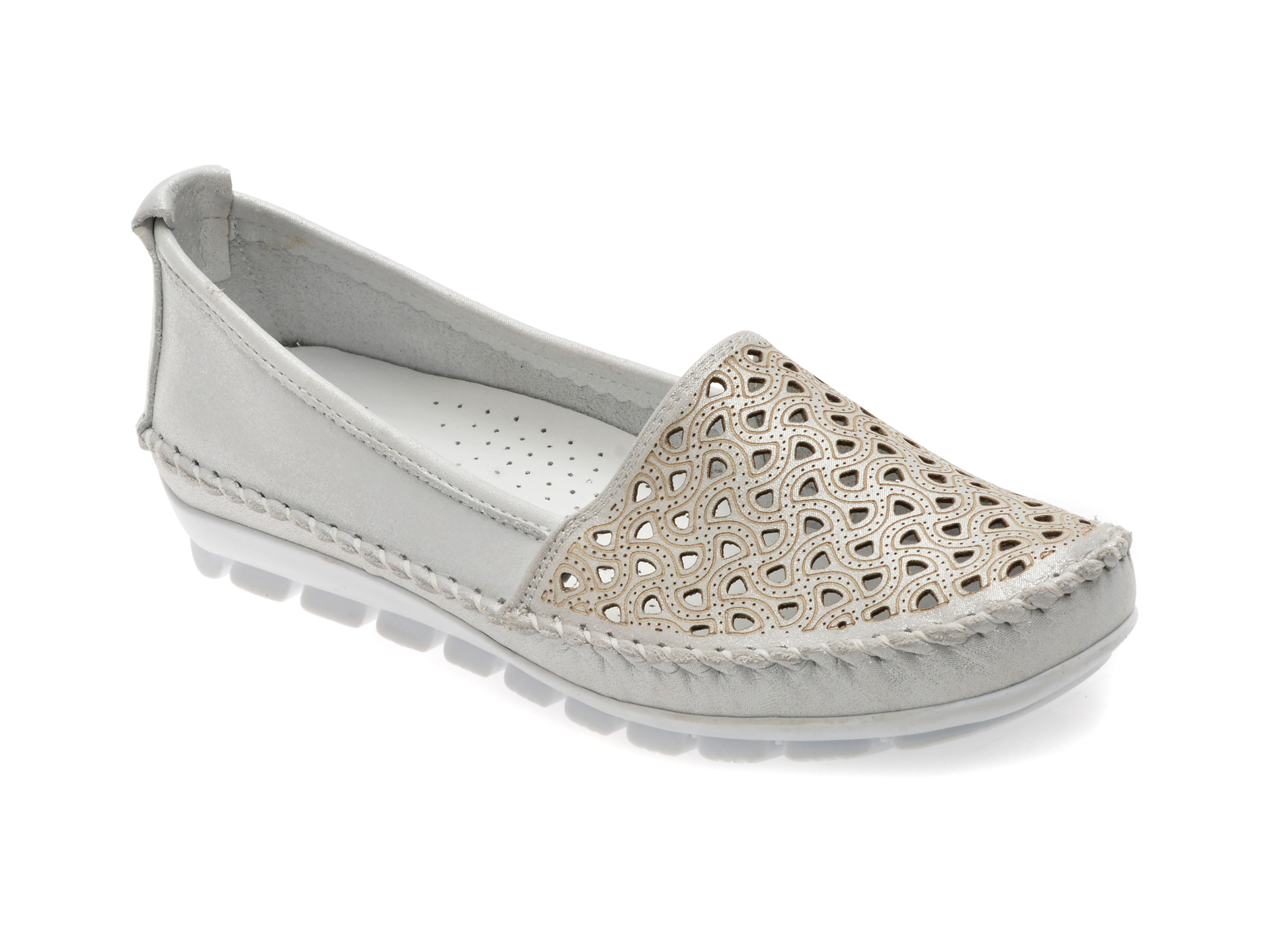 Pantofi Flavia Passini Argintii Piele Naturală