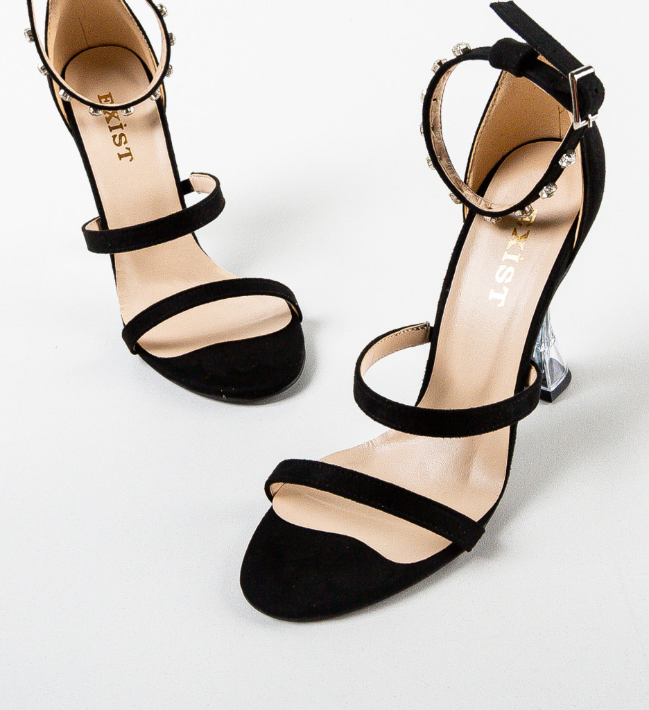 Sandale cu Toc Bonda Negre | Eleganță Asigurată - imagine 6