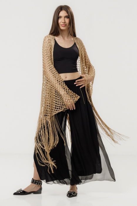 Poncho Bej Shopika | Eleganță Modernă
