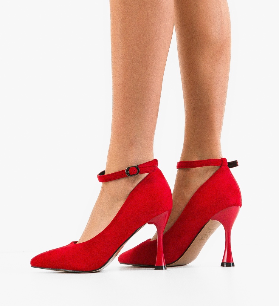 Pantofi Opium Rosii | Eleganți cu Toc - imagine 2