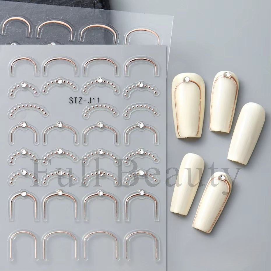 Abtibilduri Unghii 3D Marquise Rose Gold