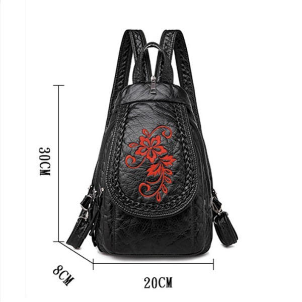 Rucsac Dama E-LY GT367 Negru, Piele Ecologica - imagine 3