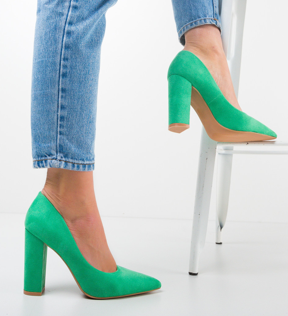 Pantofi Hofer Verzi cu Toc Eleganți - imagine 3