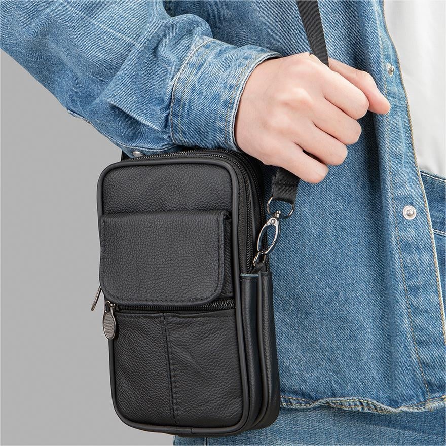 Geanta Barbati Loxar GT3812 Piele Naturala Negru - imagine 6