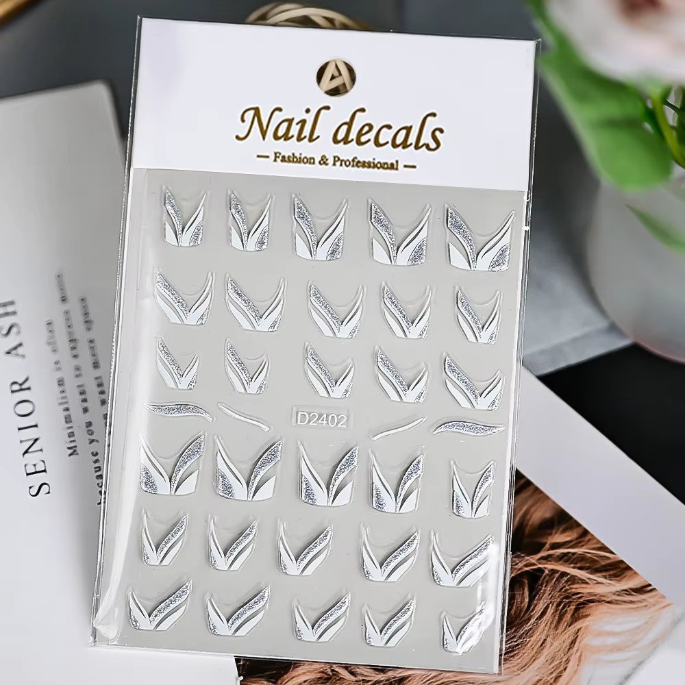 Abtibilduri Unghii Marquise Argintiu | Nail Art Rapid