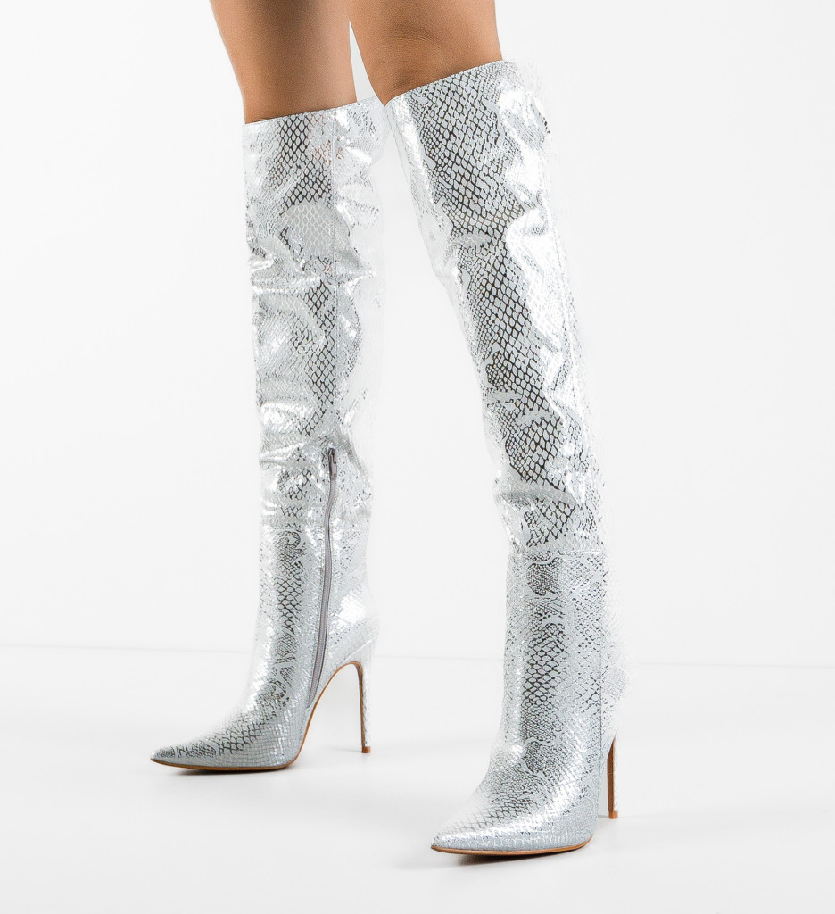 Cizme Bybyam Argintii 2 - Eleganță Metalică