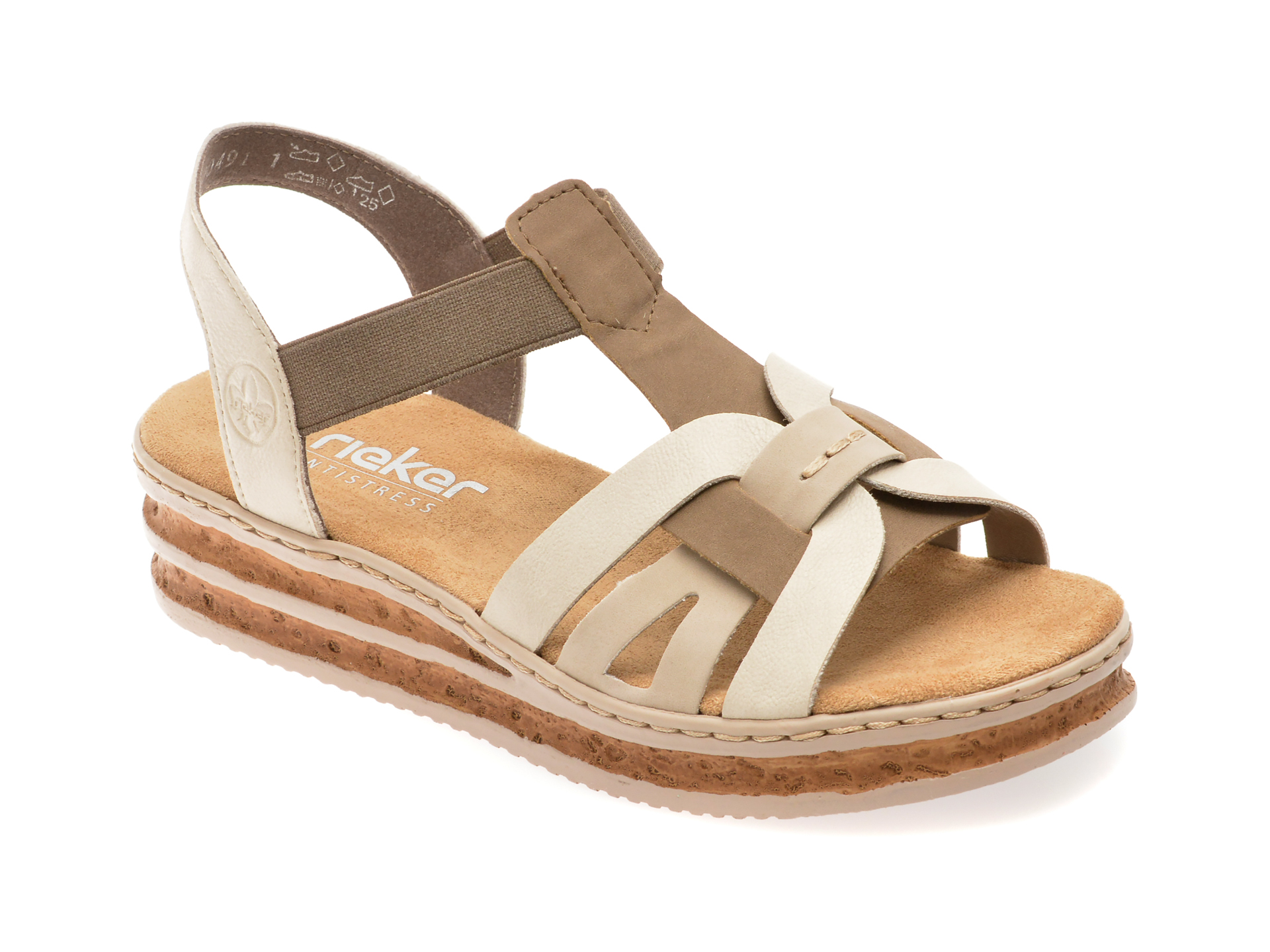 Sandale Rieker gri din piele ecologică