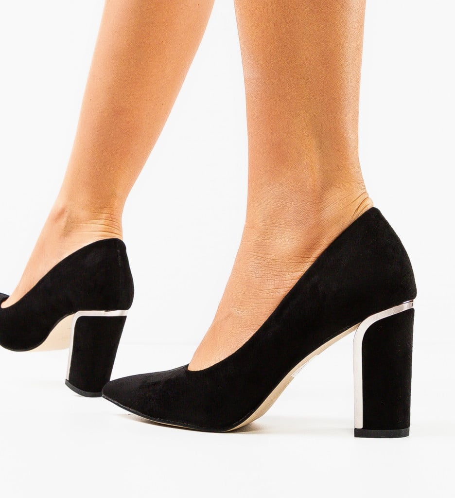 Pantofi Ayers Negri Eleganți cu Toc - imagine 6