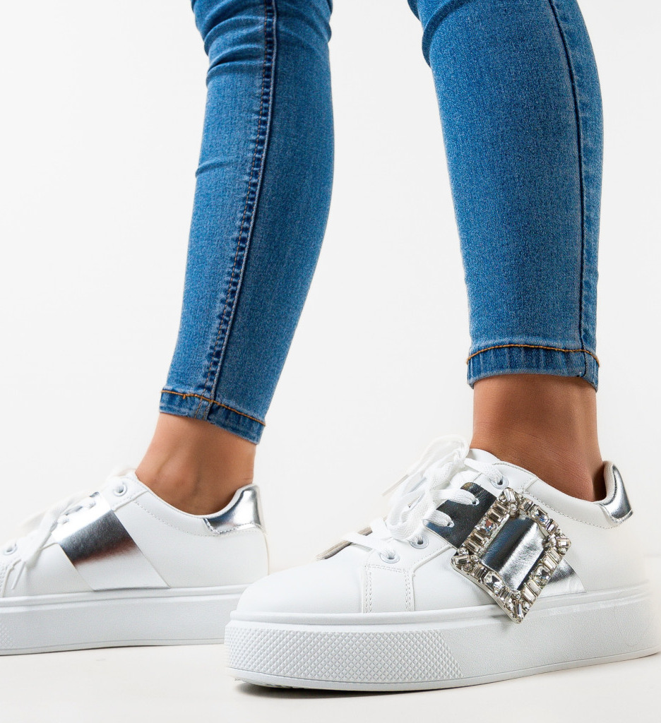 Sneakers Dama Harper Albi - Confort și Stil - imagine 2