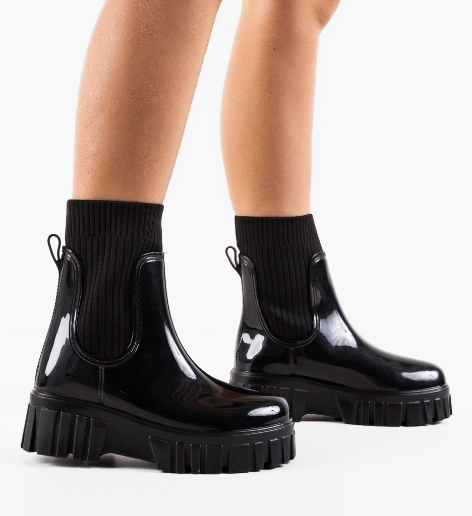 Ghete Dama Chelsea Negre Elegante - imagine 2