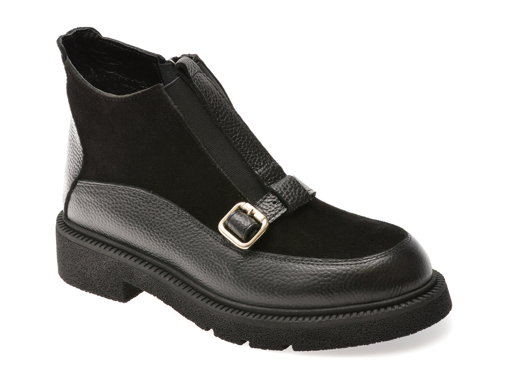 Ghete Epica Negre Piele Întoarsă Elegante