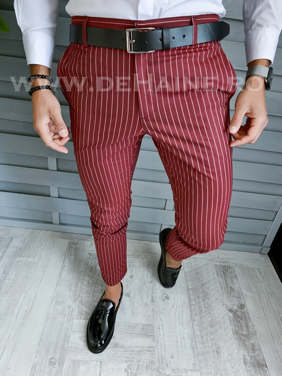 Pantaloni Eleganți Bărbați în Dungi - Stil Office