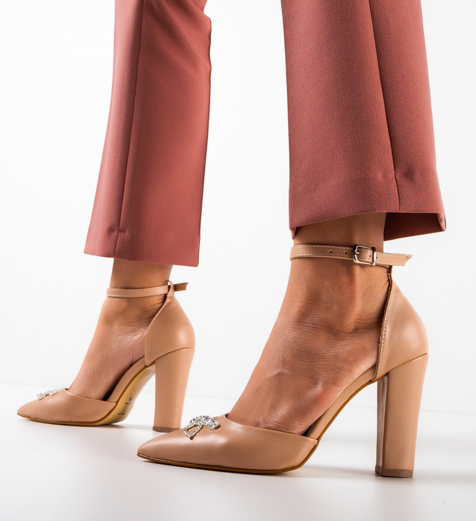 Pantofi Toc Juns Nude | Eleganță și Stil - imagine 2