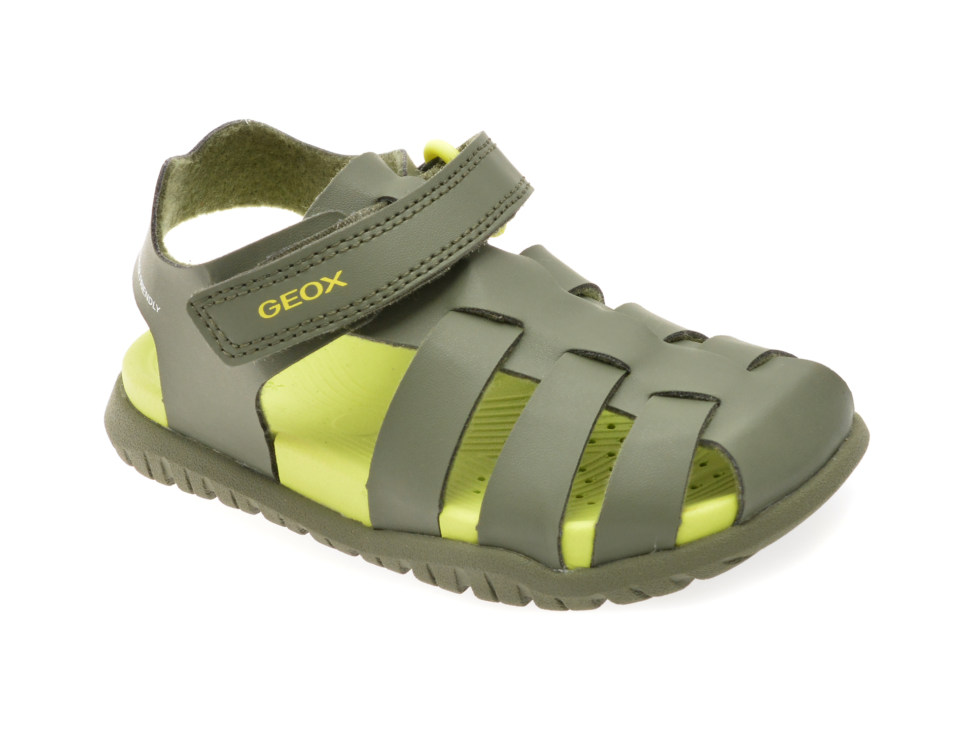 Sandale GEOX B556AA verzi cu piele ecologică