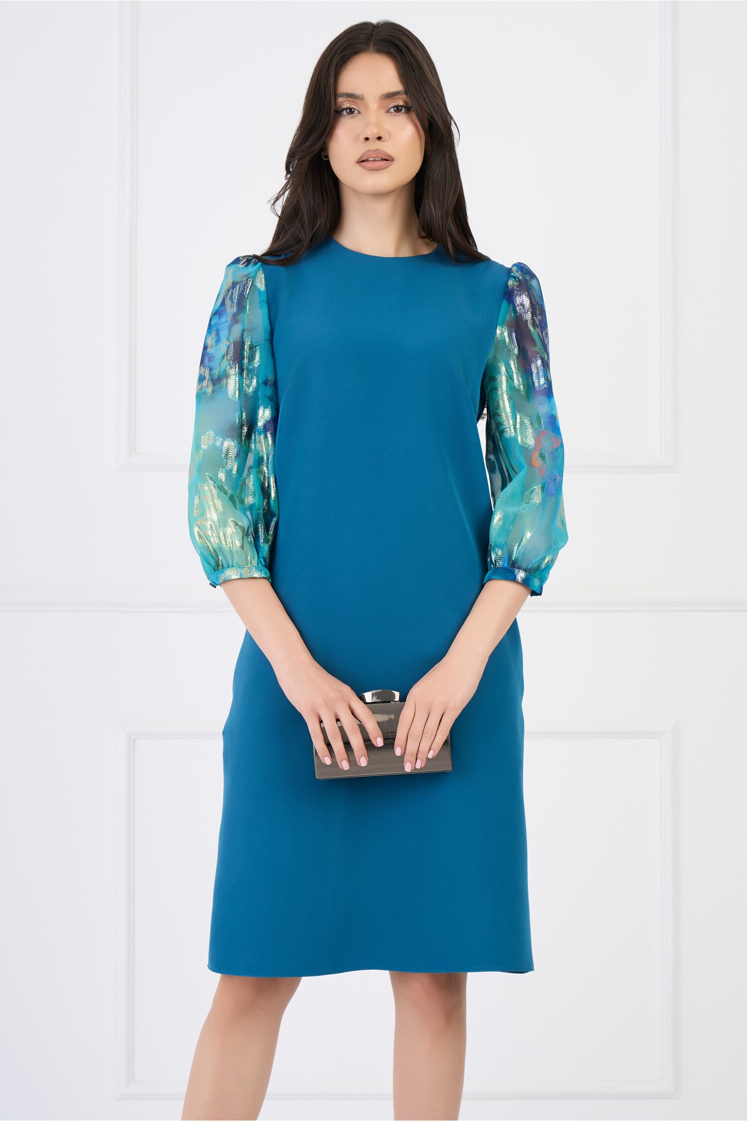 Rochie Eleganta DY Fashion Turcoaz Cununie Civila