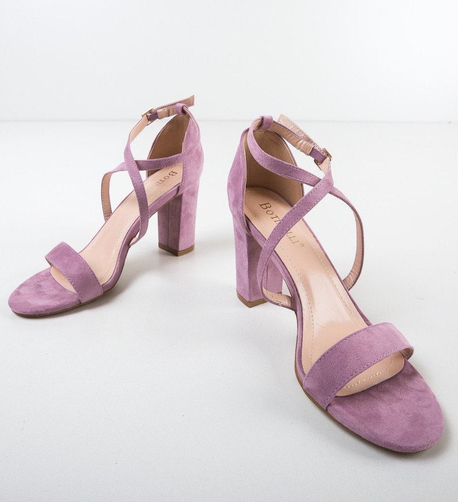 Sandale Tranta Mov Elegante cu Toc - imagine 7