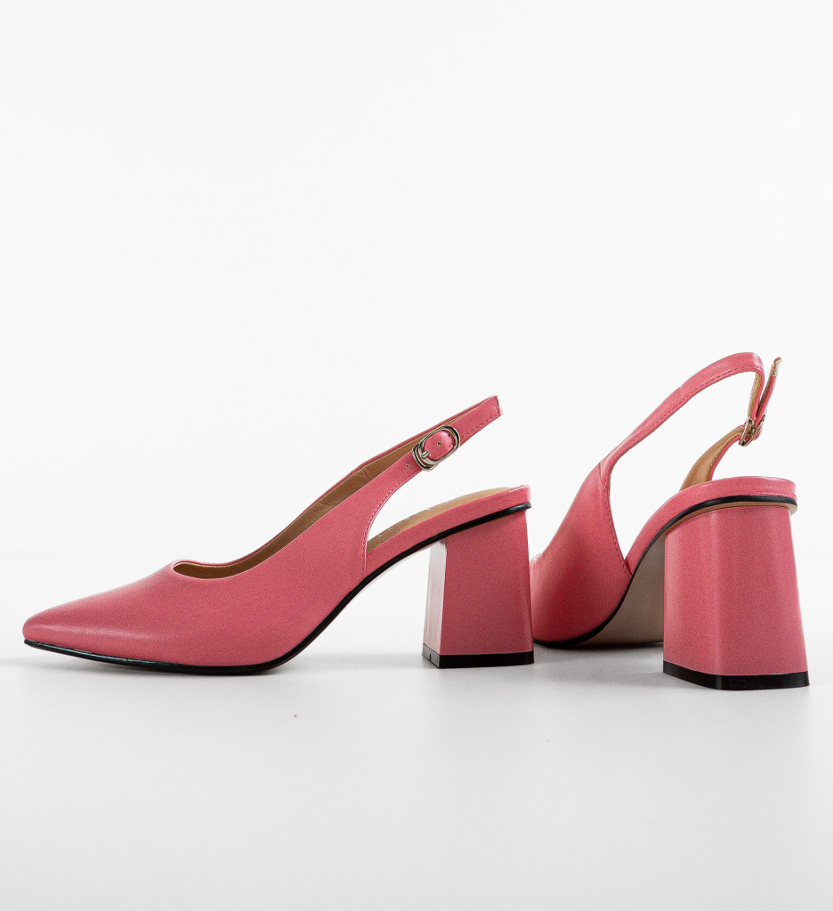 Pantofi Dama cu Toc Gracie Roz - Eleganți - imagine 6