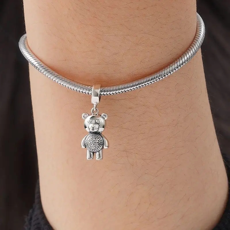 Charm Argint Ursulet Delis | Placat cu Rodiu - imagine 2