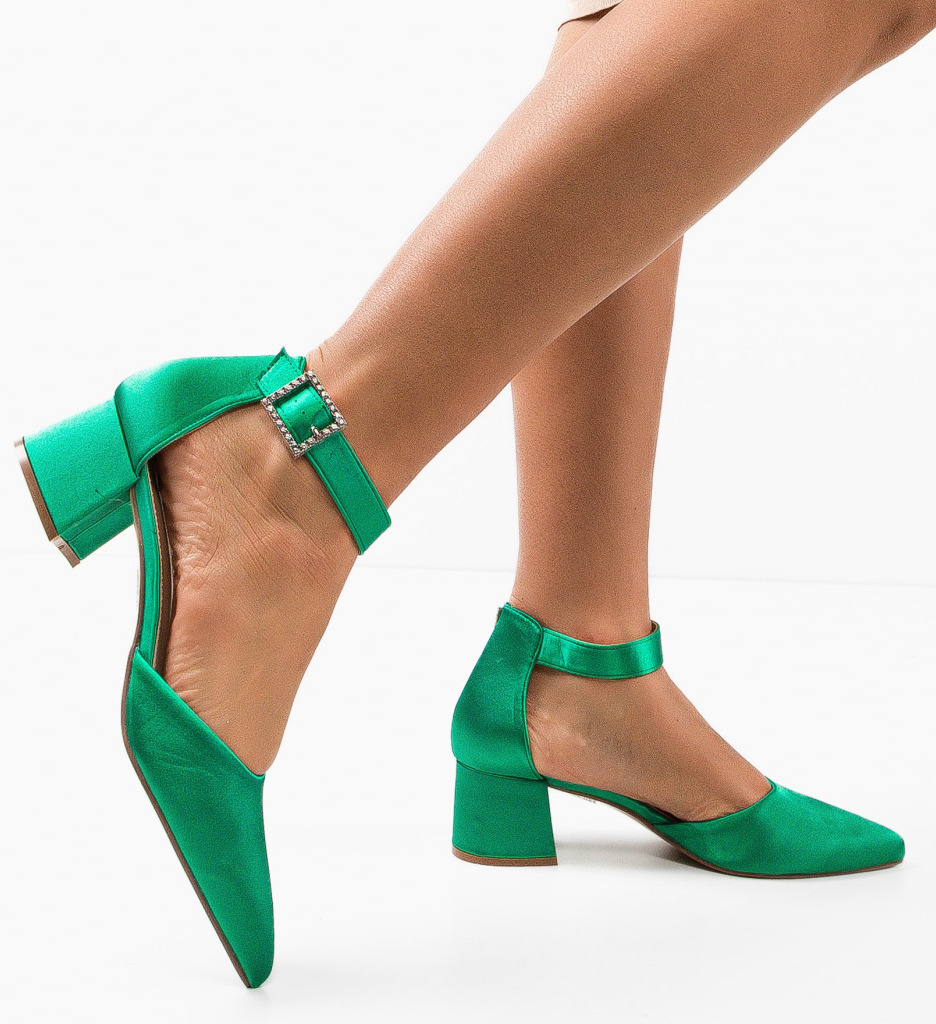Pantofi dama toc verzi Nature | Eleganță și Stil - imagine 3