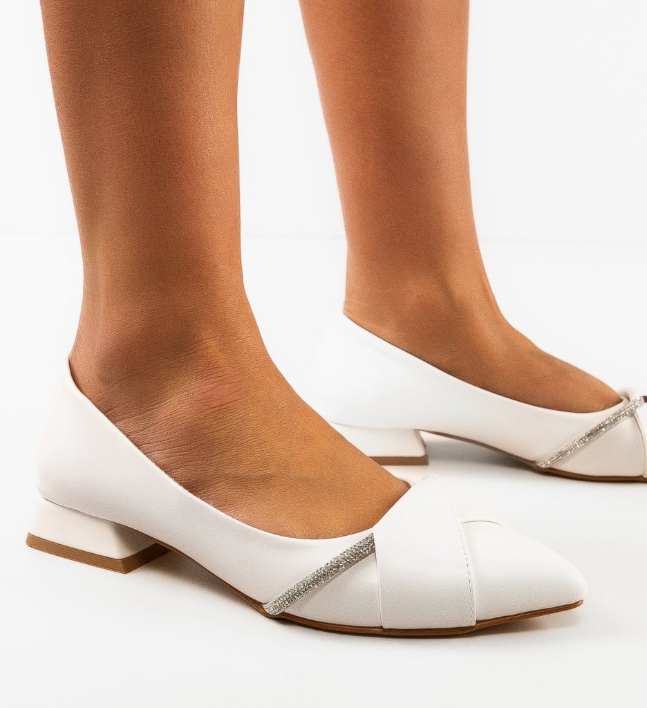 Pantofi Barysan Albi Eleganți - Stil Refined - imagine 6