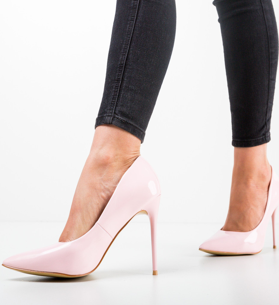 Pantofi Telio Roz Eleganți cu Toc - imagine 4
