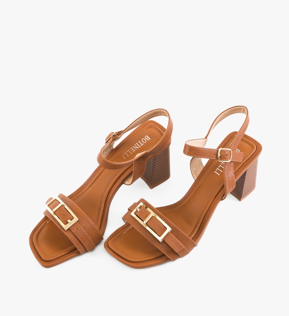 Sandale Lapcar Camel Elegante cu Toc - imagine 6