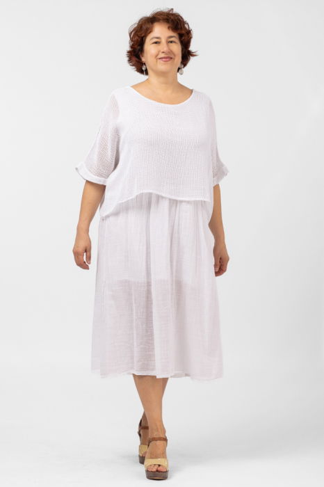 Rochie Suprapusă Shopika cu Bluza Plasă - Design Elegant